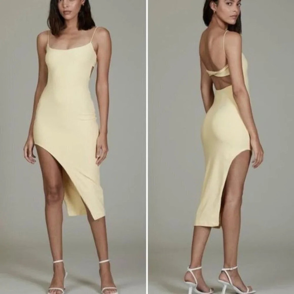 ALIX NYC Hirst Dress in Canary Large New Womens Bodycon Stretchy Cocktail - Picture 16 of 16